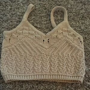 Beige Knit Women's Top